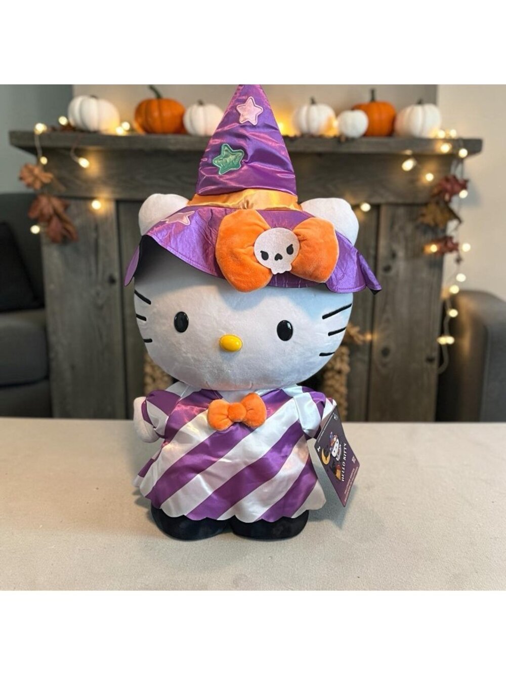 Gemmy Hello Kitty 2026 Halloween Greeter Plush 22" Purple Plush Witch Sanrio